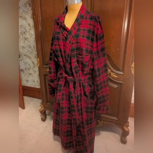 Pendleton Red Plaid Wool Robe Vintage VGC